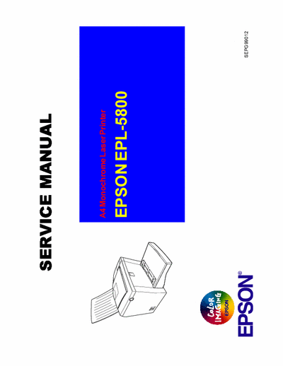 Epson EPL-5800 A4 Monochrome Laser Printer EPSON EPL-5800
Service Manual